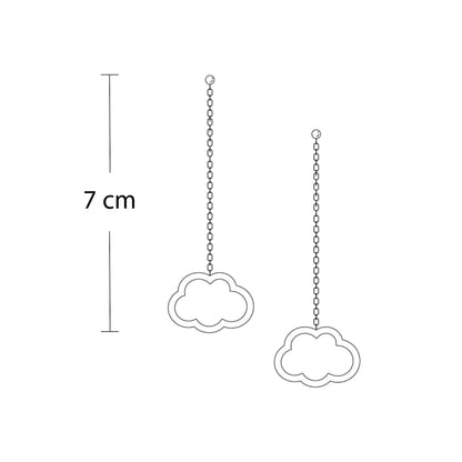 Silver Lining Cloud Drop Earrings - Silver