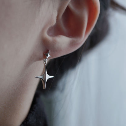 Stella Drop Earrings - Ⅰ - Silver