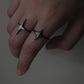 Stella Ring - Ridged Brushed Oxidised Silver