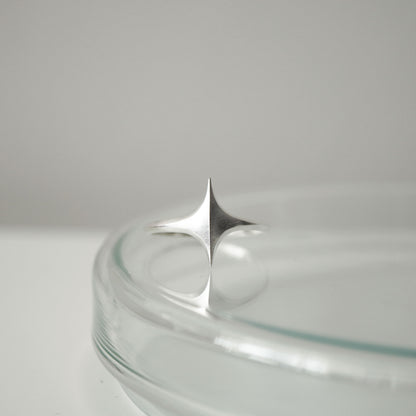 Stella Ring - Ridged Brushed Silver