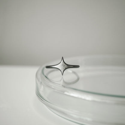 Stella Ring - Flat Brushed Oxidised Silver