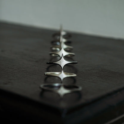 Stella Ring - Flat Brushed Oxidised Silver