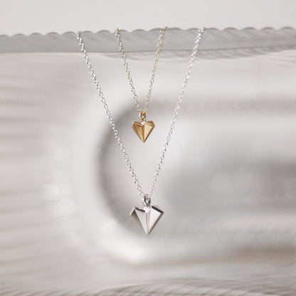 Geometric Heart Necklace - Gold