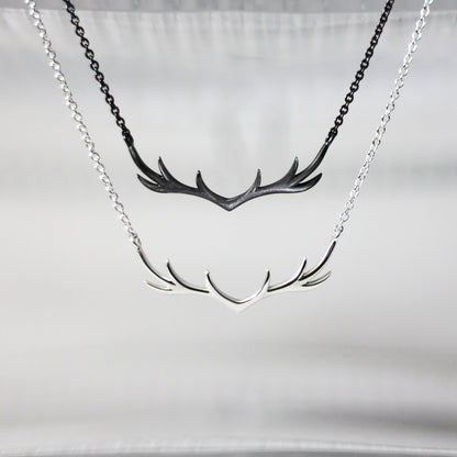 My Deer Necklace - Minimal - Oxidised Silver