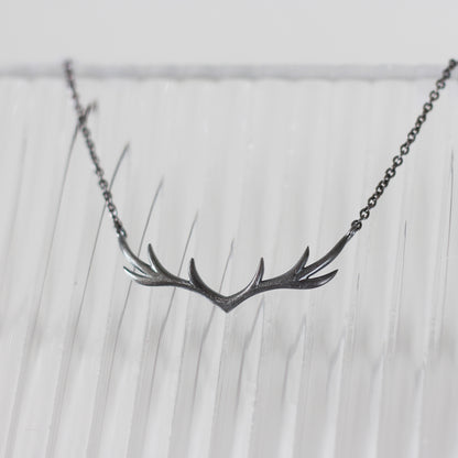 My Deer Necklace - Minimal - Oxidised Silver