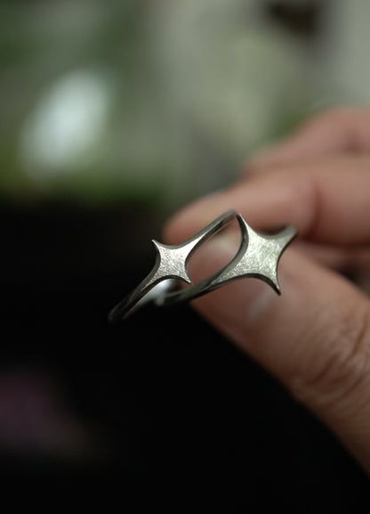 Stella Ring - Flat Brushed Oxidised Silver