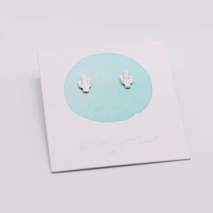 Cactus Stud Earrings - Silver - Aisling Chou Studio