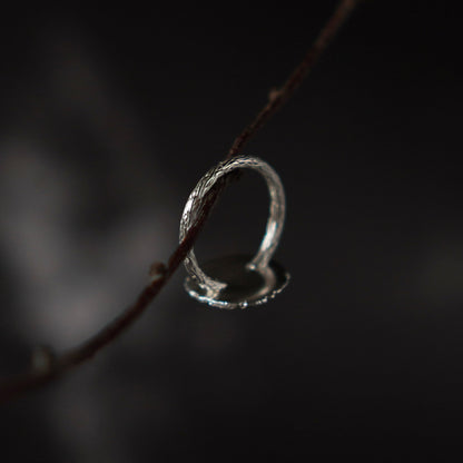 Cherry Blossom Medallion Ring - Silver - Aisling Chou Studio