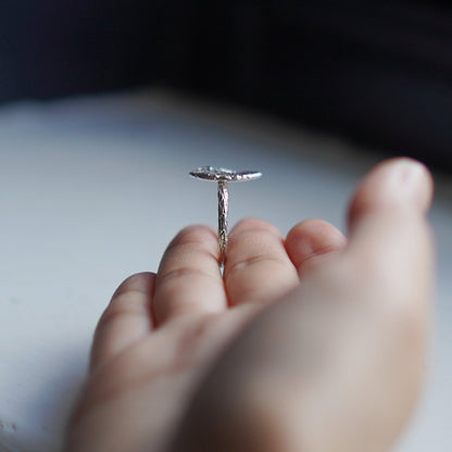 Cherry Blossom Medallion Ring - Silver - Aisling Chou Studio