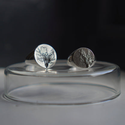 Cherry Blossom Signet Ring - Medium - Silver - Aisling Chou Studio