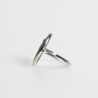 Fossil Mini Daisy Ring - Oxidised Silver - Aisling Chou Studio