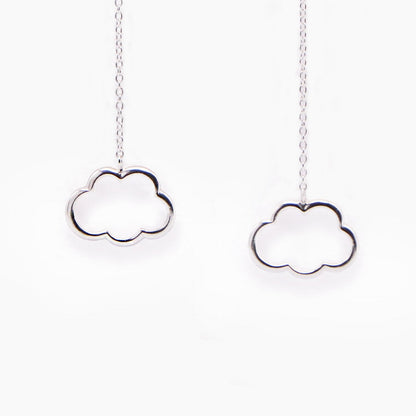 Silver Lining Cloud Drop Earrings - Silver - Aisling Chou Studio