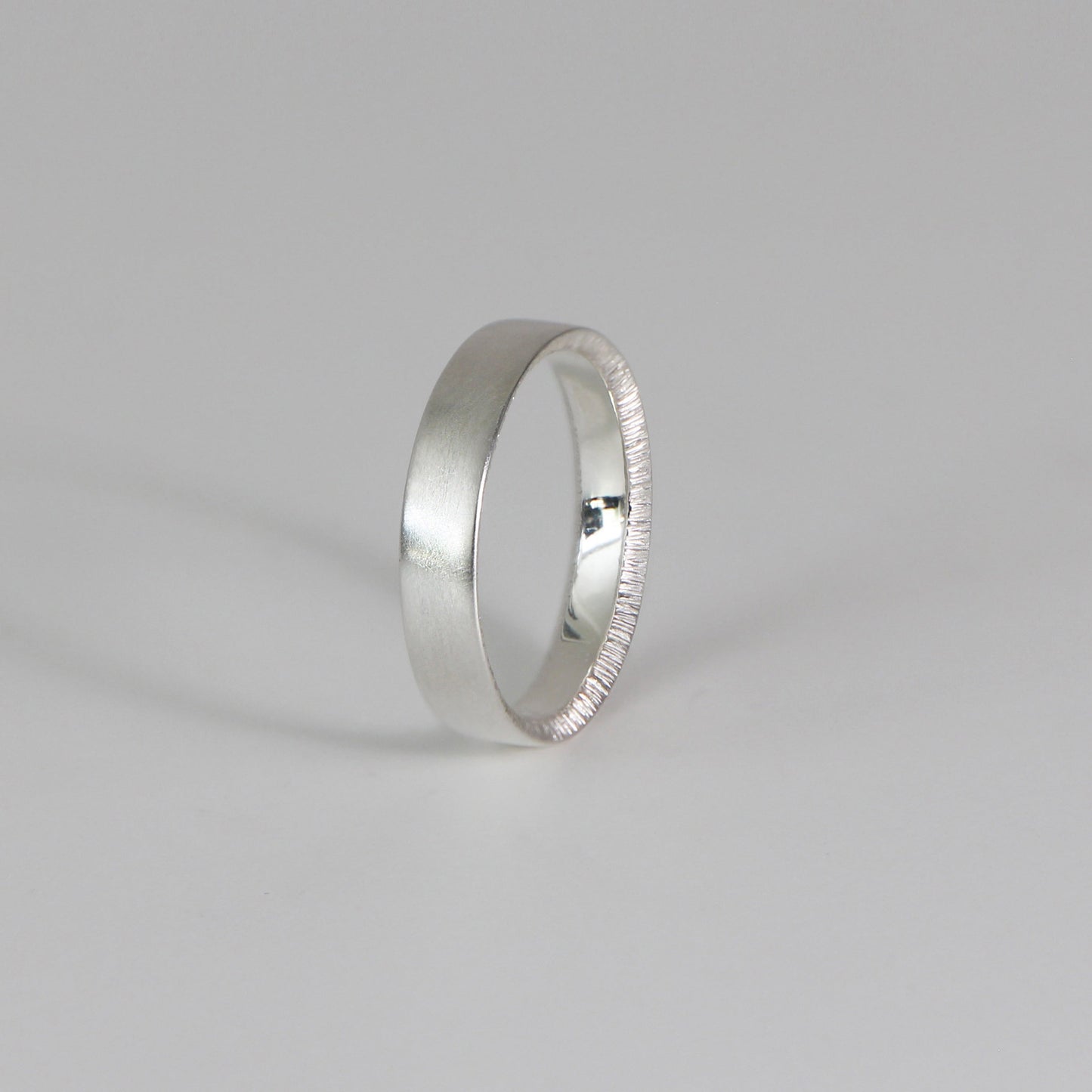 Sunshine Hammered Texture Band - Silver Brushed - Aisling Chou Studio