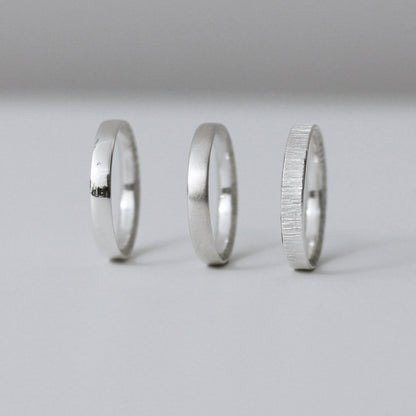 Sunshine Hammered Texture Band - Silver Polished, Brushed and Hammered - Aisling Chou Studio